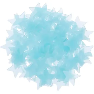 QUARKZMAN 100 Stück Leuchtsterne Selbstklebend, Leuchtende Aufkleber Leuchtsticker für Kinderzimmer, Erstellen Realistischen Sternenhimmel - Blau