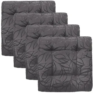 Erwin Müller Stuhlkissen Outdoor-Stuhlkissen "Terrassa" 4er-Pack, abwaschbar Blatt grau