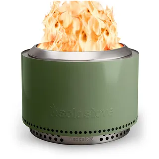 Solo Stove Feuerschale Yukon 2.0 mit Standfuß | Feuerstelle für Raucharme Holzverbrennung, Herausnehmbare Auffangschale, Mobile Outdoor Feuertonne, Edelstahl, 68,5 x 50,5 cm, 20 kg, Grün
