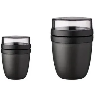 Mepal - Lunchpot Ellipse Duo Pack - Praktischer Müslibecher, Joghurtbecher, To Go Becher - Geeignet für Tiefkühler, Mikrowelle & Spülmachine - 300