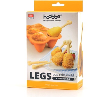 CKB Ltd® Fried Chicken Legs Hühnerbein Silicone Baking Cake Pop Formen Mould Novelty Silikon Backform Backset für 6 Kuchen Lollis Cakepops