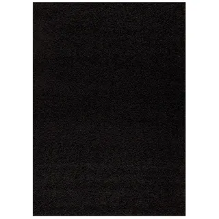 Vimoda Hochflor-Läufer Shaggy, Hochflor Teppich in 13 Uni Farben, Runde Teppiche, Rechteckig, Höhe: 25 mm, teppichläufer flur, Teppich Wohnzimmer, teppich schlafzimmer schwarz Rechteckig | Ø 0 cm x 70 cm x 250 cm x 25 mm