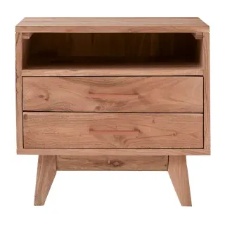Tikamoon Nachtschrank Oslo 48 x 45 x 35 cm Beige
