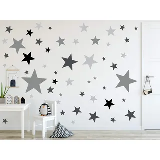 timalo® 120 Stück Wandtattoo Kinderzimmer XL Sterne Pastell Wandsticker – Aufkleber | 73079-SET22-120