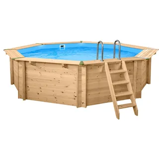 Holzpool "Java" ø 5,30 m/ 1,36m POOLROBOTER SUPER SET
