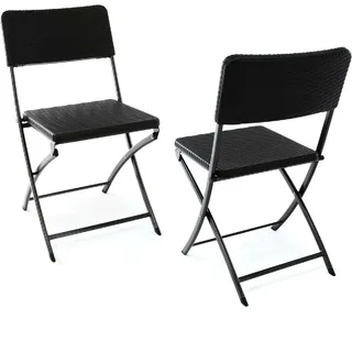 VCM Klappstuhl 40 x 80 x 45 cm schwarz 2 St.