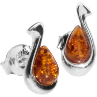 Ostsee-Schmuck Ohrstecker Haike weiß 925 10 x 5