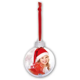 Weihnachtskugel mit Foto 10x10 cm