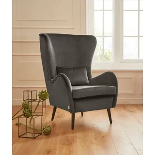 Home affaire Sessel Sallito, Ohrensessel, TV-Sessel, für Wohnzimmer, auch in Samtcord grau