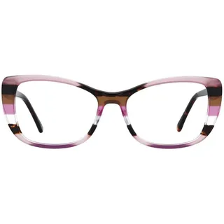 Brille Thema 99 JSV-311 Gloos NYC Gestreift Acetat Multicolore Cat-Eye