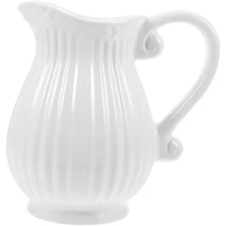 Amosfun Vase Mit Blumenkrügen Gießkanne Dekorative Blumenvase Dekorative Vasen Für Luxuszimmer Rustikale Blumenvase Milchkännchenvase Alte Vase Französisch Keramik Weiß Blumenarrangement