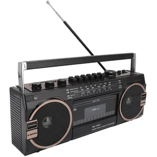 Kassettenspieler, Vintage Klangqualität, Tonbandgerät, mit USB Anschluss für Endlose Musiksitzungen (Black)