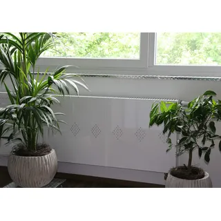 Szagato Heizkörperverkleidung 60 x 60 cm Design Raute weiß