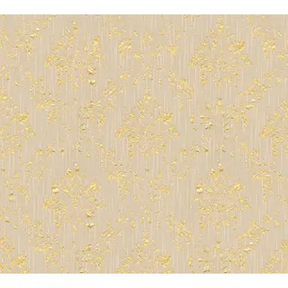 ARCHITECTS PAPER Textiltapete "Metallic Silk" Tapeten Ornament Tapete Barock Gr. B/L: 0,53 m x 10,05 m, Rollen: 1 St., beige (beige, gold) Barock-Tapeten