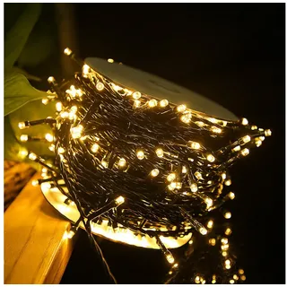 FIVMEN LED-Lichterkette Weihnachtsbeleuchtung Weihnachtsdeko Innen/Außen Warmweiß & Bunt 50 m