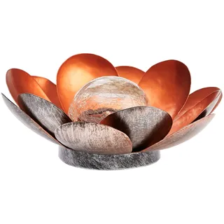 Bonetti Solar Seerose für außen aus Metall mit Bruchglaskugel, warm-weiße LED Beleuchtung, toller Lichteffekt, Gartendeko in Blüten/Lotus Optik (groß)