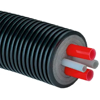 Armacell Fernwärmeleitung Kombirohr, 2 Heizungsrohre, 1 Warmwasserleitung, 1 Zirkulationsleitung (Ausführung: Ø200 mm. 2x40x3.7 - 40x5.5 - 25x3.5)