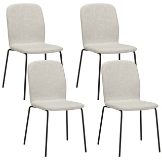 Albatros Esszimmerstühle 4er Set ENNA, beige - stapelbar, bequemer Polsterstuhl - Eleganter Küchenstuhl, Stuhl Esszimmer oder Esstisch Stuhl, Konferenzstuhl , Stückzahl:4, Farbe:Beige