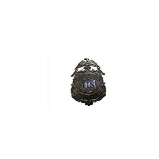 Denix US Sheriffstern Marshal Stern Adler nickelfarbener Cowboy Western Anstecker 8cm