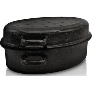 Krüger Emaille-Gänsebräter 34 cm mit Tropfdeckel