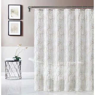 Dainty Home Stella Duschvorhang, Polyester, Leinen/Leinen, 72" W x 70" L (Pack of 1)