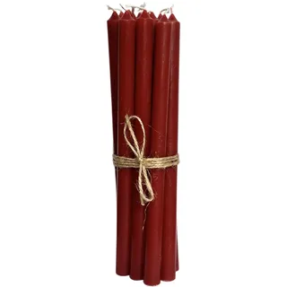 12er Pack dünne Stabkerzen H:20 cm Ø:1,3 cm div. Farben Brenndauer 2,5 Stunden;Rot