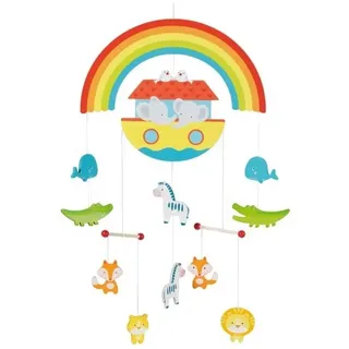 GoKi 52874 - Mobile Arche Noah - Spielzeug und Zubehör für Wiege - wunderschöner Regenbogen und niedliche Tiere - fördert visuelle Wahrnehmung