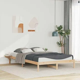 Möbel Bettgestell mit Nachttischen Natur 140 x 220 cm - Klassische Betten &60787 - Braun