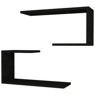 [en.casa] Årslev Wandregal 27 x 60 x 20 cm Schwarz