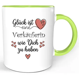 Verkäuferin Tasse – Lustiges Berufsgeschenk für Verkäuferin – Geschenkidee für Kolleginnen, Freundinnen & Frauen (Grün)