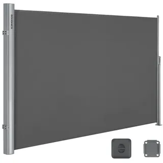 Songmics Aluminium Seitenmarkise 160 x 400 cm Grau
