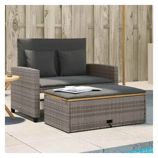 vidaXL Gartensofa 2-Sitzer grau