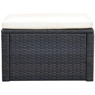 vidaXL Hocker mit Kissen Poly Rattan 53×53×30 cm Braun