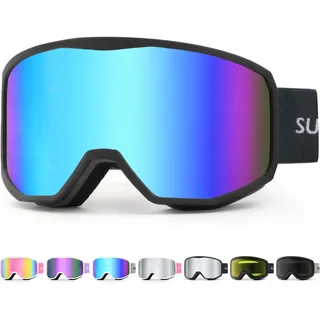 Supertrip Skibrille Damen Herren,Snowboard Brille für Brillenträger, Anti-Fog Zylindrische Skibrillen UV400 Schutz Kompatibler Helm Erwachsene Jugendliche für Skifahren/Skaten