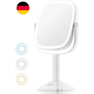 CHICLEW 9.5'' Große Schminkspiegel Mit Beleuchtung, 1X/10X Wiederaufladbarer Kos
