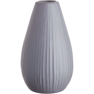 BUTLERS Keramik Vase mit Rillen -Riffle- Moderne Dekoration für Wohnzimmer, Regal und Tischdeko | Blumenvase für einzelne Blumen, kleine Sträuße oder dekorative Trockenblumen