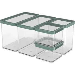 Rotho Loft Set Vorratsdosen 5 tlg. LOFT, Kunststoff (PP) BPA-frei, transparent, (32.3 x 22.3 x 16.6 cm)