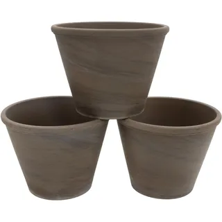 B2S BACK2SEASON Tontöpfe mit Loch braun Blumentopf aus Ton Terrakotta Pflanztopf Anzucht Made in Germany D=16 cm 3er Set
