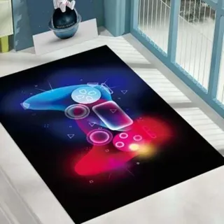 Moderner Gamer-schlafzimmerteppich, 120 X 80 Cm, 3d-controller-graffiti-kinderschlafzimmerteppich