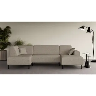 OTTO home Wohnlandschaft U-Form Polyester 3-Sitzer Braun