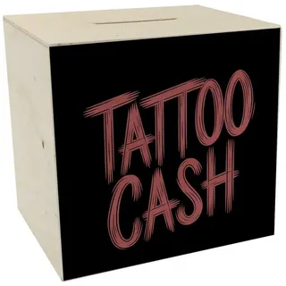 speecheese Spardose Tattoo Cash Spardose aus Holz für Tattoo-Fans