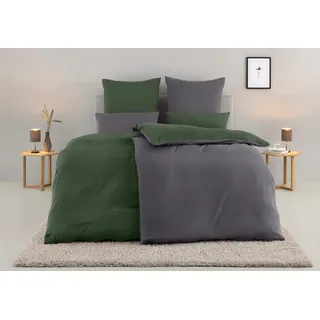 OTTO home Desner2 Uni Dunkelgrün 135 x 200 cm + 2 x 80 x 80 cm