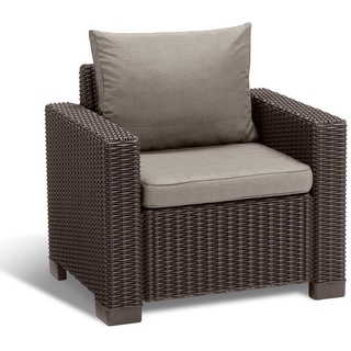 Allibert Gartenlounge-Sessel Allibert California Loungesessel braun - Rattanoptik, wetterfest braun