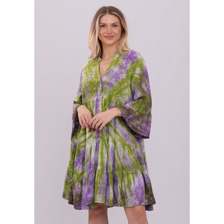 YC Fashion & Style Tunikakleid "Batik-Tunika aus kühlender Viskose" Boho, Hippie grün