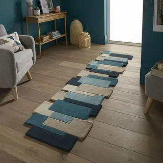 Flair Rugs Abstract Collage Teppichläufer 60 x 230 cm Blau/Mehrfarbig