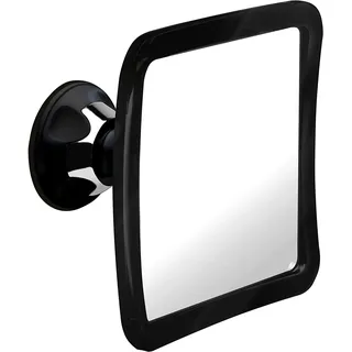 Mirrorvana Beschlagfreier Duschspiegel zum Rasieren mit Verbesserter Saugkraft, Bruchsicherer Rasierspiegel 360° Schwenkbar, Badezimmerspiegel 1fach Vergrößerung, 16,3 x 16,3 cm (Schwarz)
