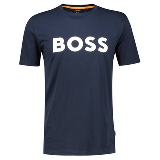 BOSS T-Shirt Herren T-Shirt THINKING Regular Fit (1-tlg) blau Lengelhorn