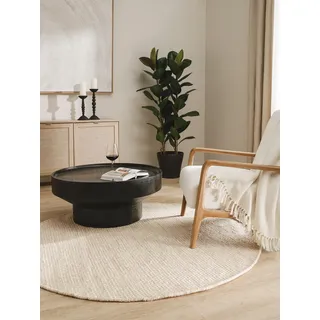 benuta Pure Wollteppich Rocco - Creme 250 cm rund - Handgewebt - Im Style: Wolle, Uni, Boho, Hygge & Cozy, Minimalistisch - Pflegeleicht für Wohnzimmer Schlafzimmer