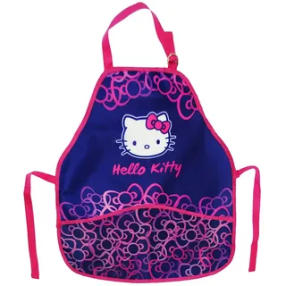 alles-meine.de GmbH Kinderschürze Hello Kitty - 5 bis 8 Jahre - mit 2 Taschen - Größenverstellbar Schürze für Mädchen - beschichtet abwaschbar - Kätzchen Kinder Katzen
