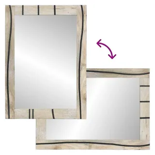 vidaXL Badezimmer Spiegel 70 x 50 cm Braun/Silber